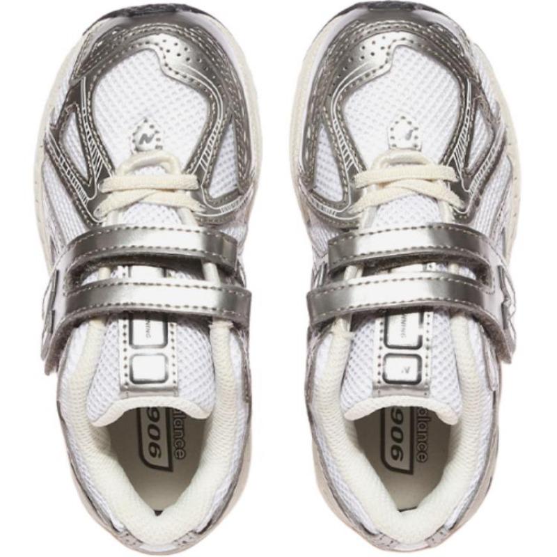 New Balance Детские низкие удобные кроссовки для бега Белые Серебристые Для Маленьких Детей PV1906SW