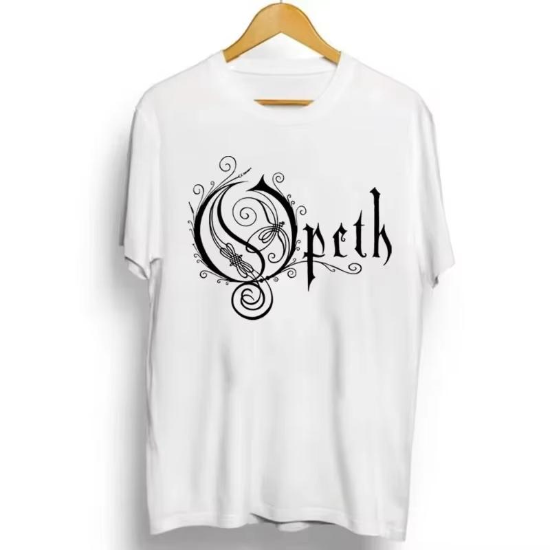 Vintage Progressive Death Metal Band Printed T-shirt for Men and Women Fashion Opeth Band Short-Sleeve Daily Wear Cool Top