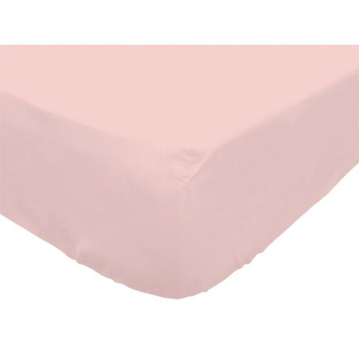 SOLEIL d'OCRE Drap housse Camille - Coton percale - 200 x 200 cm - Rose