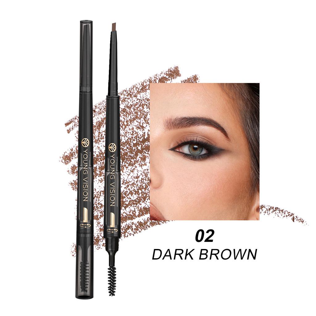 Mist Three-in-one Eyebrow Pencil Waterproof Not Easy To Smudge Eyebrow Brush Eyebrow Pencil Thin and Soft Refill