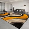 Nordic Light Luxury Stripes Carpet for Living Room Decor Soft Easy Cleaning Rugs for Bedroom Large Area Orange Brown Floor Mat