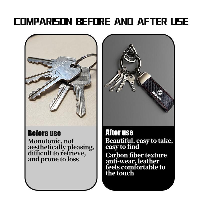 Carbon Fiber Car Keychain Anti-Lost Key Ring Pendant Lanyard For BMW M F10 F20 F30 F40 F15 F25 F26 F31 F49 E62 E83 E84 yw2