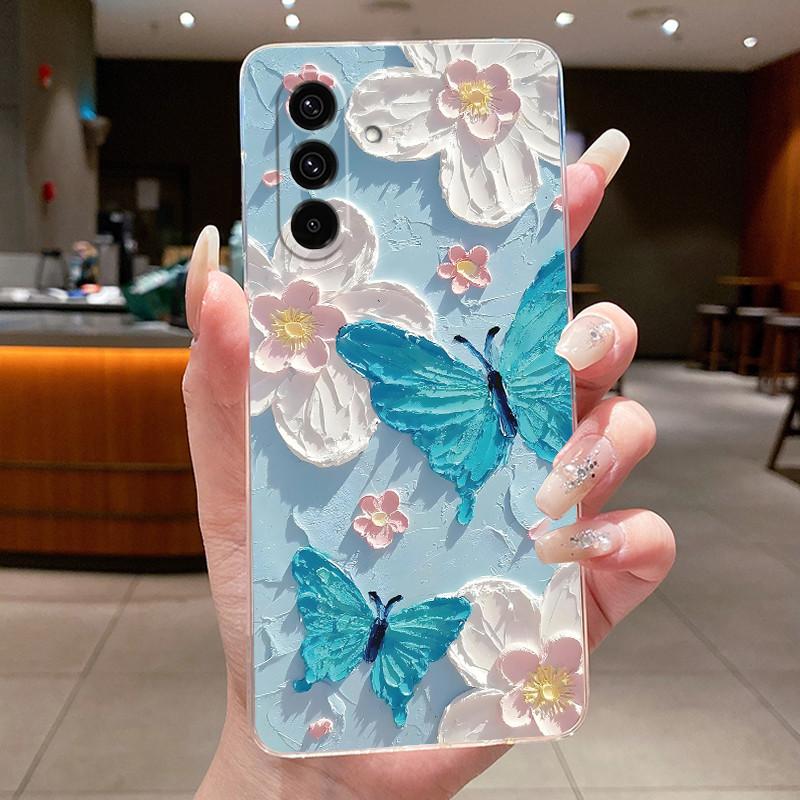 Чехол Для Samsung Galaxy A37 5G Capa Защитный Чехол Для Samsung A57 5G Coque Funda Цветок Бабочка Мягкий Силикон ТПУ Чехол Для Телефона