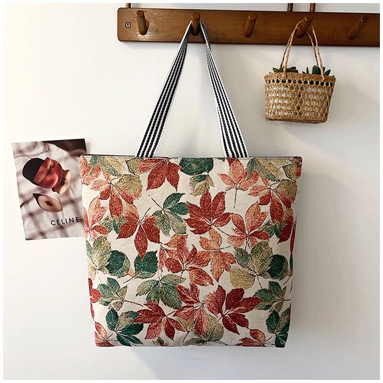 Этническая холщовая сумка через плечо с павлином - Женская модная сумка-тоут большой вместимости