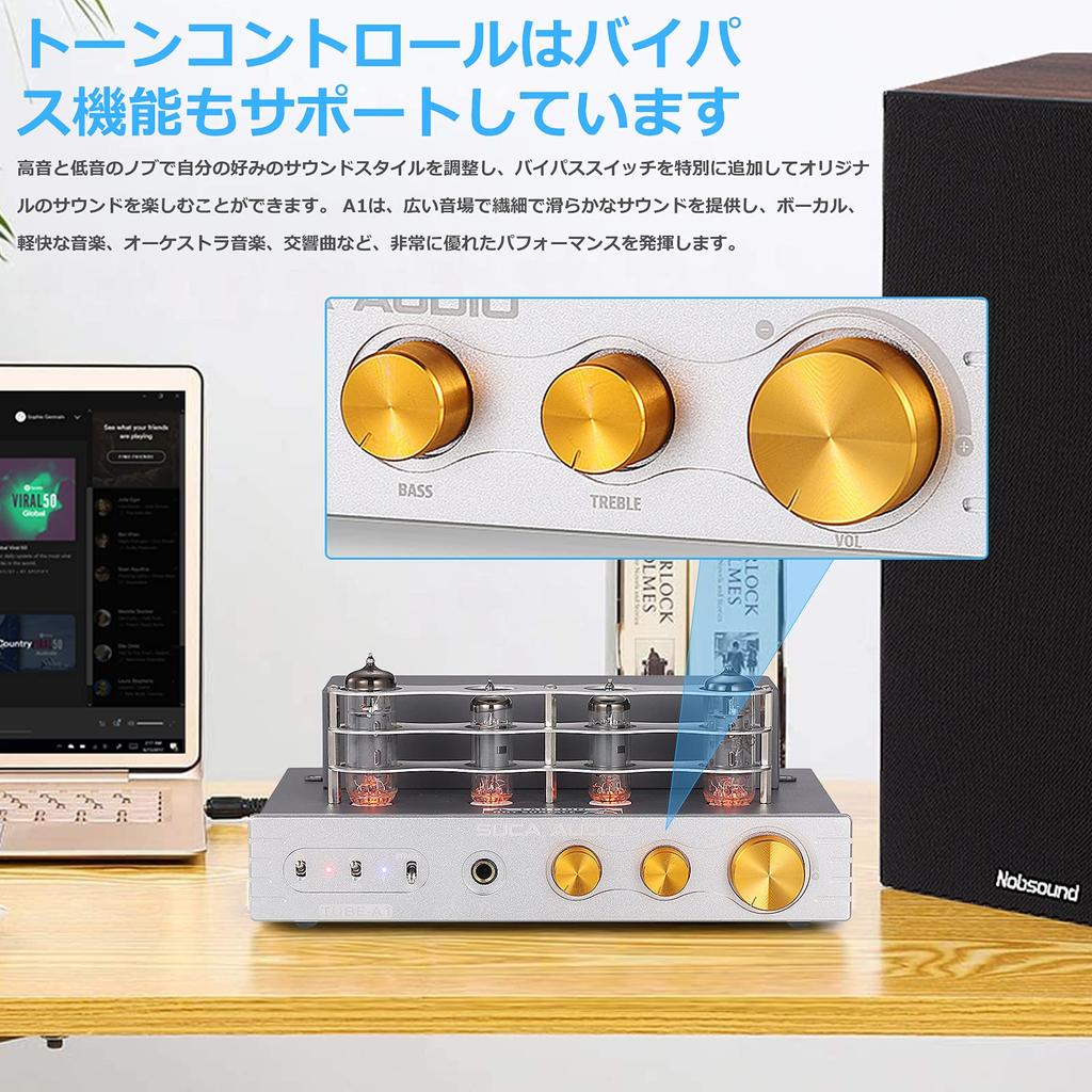 HiFi Bluetooth Vacuum Tube Amplifier Class A Stereo Audio Amplifier Headphone Amplifier Integrated Amplifier 6P1 6J4 5.0