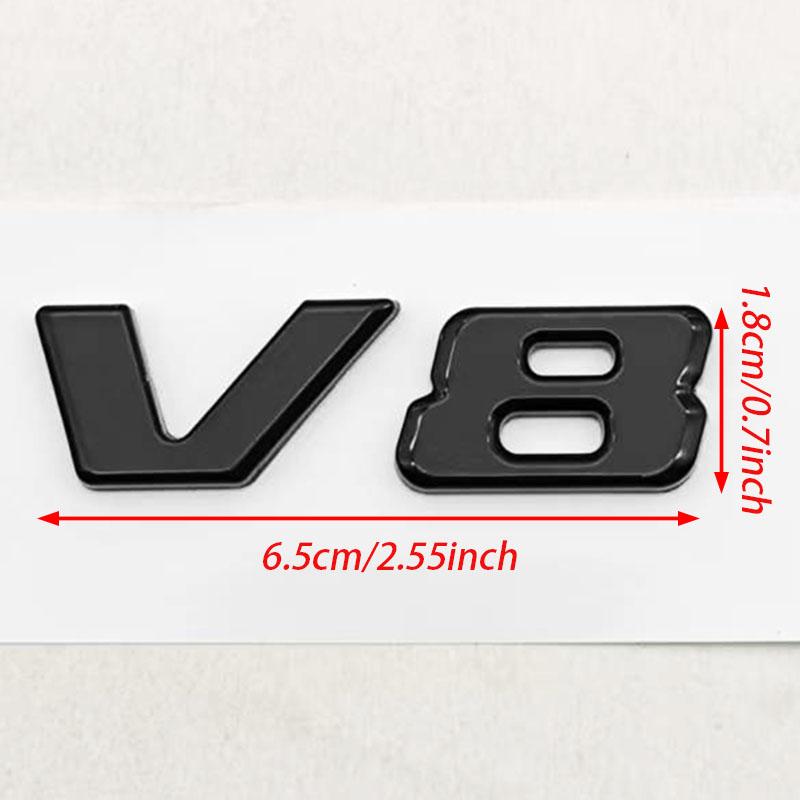 For Mercedes Benz AMG GL ML SL 500 220 C63 S500 V8 Accessories ABS Chrome Black V8 Logo Letters Car Fender Emblem Badge Sticker OG7
