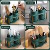Chopstick Holder with Drainage Holes 2 Grids Large Caliber Orderly Kitchen Chopstick Case Shelf Dining Room Utensil