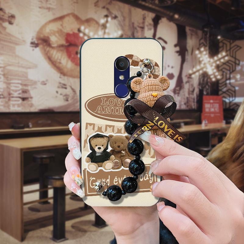 Молодежный мультяшный чехол для телефона Alcatel с теплоотводом и жемчужной подвеской