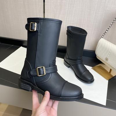 Весна и осень Новые сапоги с пряжкой на ремне, сапоги с пряжкой средней высоты, с круглым носком, винтажные широкие короткие сапоги для женщин