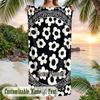 Floral 11 Theme Quick Dry Beach Towel Custom Name Text Print Large Sand Resistant Towel Beach Vacation
