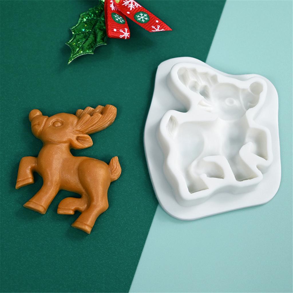 Силиконовая форма в форме оленя, рождественские тематические формы для помадки, универсальные формы для выпечки тортов/шоколада/печенья/конфет