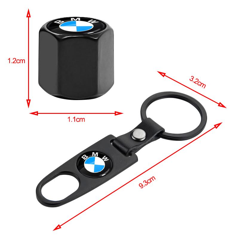 HEQW2 Car Wheel Tire Valve systems Cap With Keychain Keyring Badge For BMW E46 E39 E90 E60 E36 F30 F10 E34 E30 F20 E92 M3 M4 M5 X5 X6