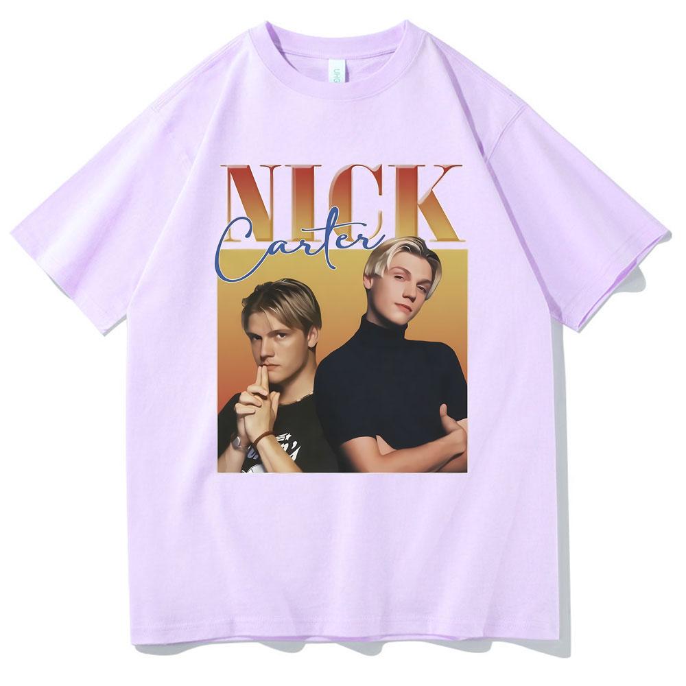 Rock Band Backstreet Boys Nick Carter Print Tshirt Male Vintage T Shirts Mens Cotton Tees Men Womens Hip Hop Oversized Tshirt