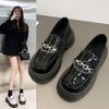 Лоферы женские на платформе, балетки, осень, новый металлический дизайн, платье, комфорт, ретро, элегантные туфли, прогулочные туфли, большой размер D271