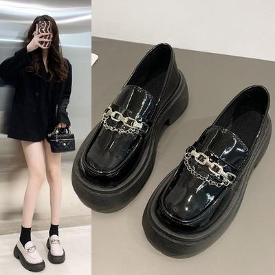 Лоферы женские на платформе, балетки, осень, новый металлический дизайн, платье, комфорт, ретро, элегантные туфли, прогулочные туфли, большой размер D271