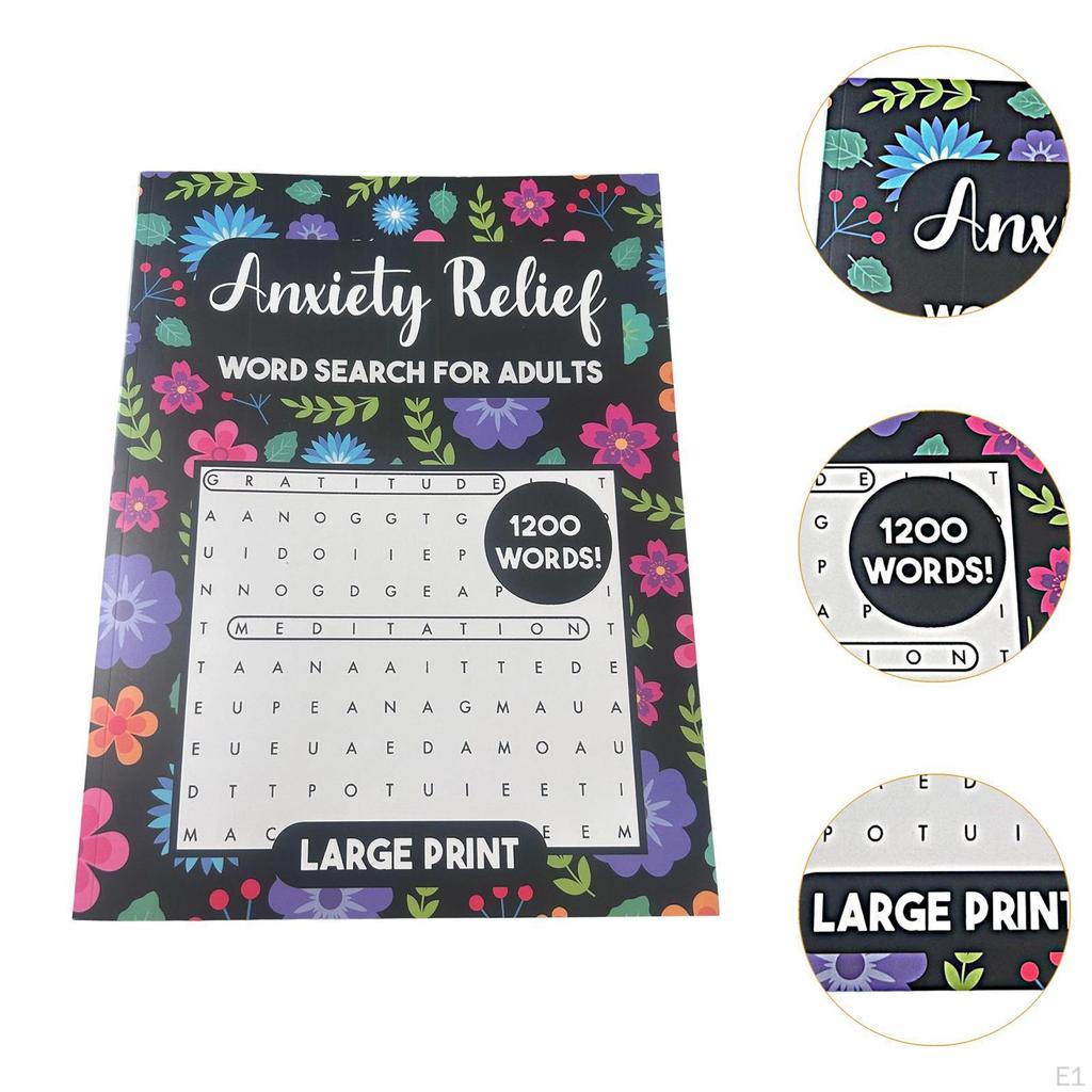 Word Search for Adults Puzzle Book 1200 Words Brain Game Large Print Find Seasoned