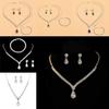 Waterdrop Jewelry Set With Crystal Embellishments For Bridal And Evening Wear