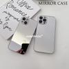 Золотой серебряный глянцевый зеркальный чехол для телефона, однотонный цвет для Apple iPhone 16, 15, 14, 13, 12, 11 ProMax Plus, противоударный чехол для зеркала для макияжа, твердая задняя крышка
