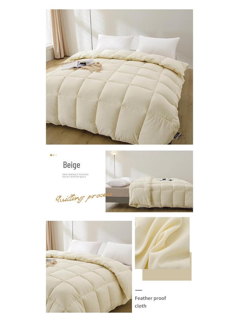 Зимнее одеяло из чистого хлопка и перьевого шелка - двуспальные и односпальные размеры для использования в гостиницах или общежитиях