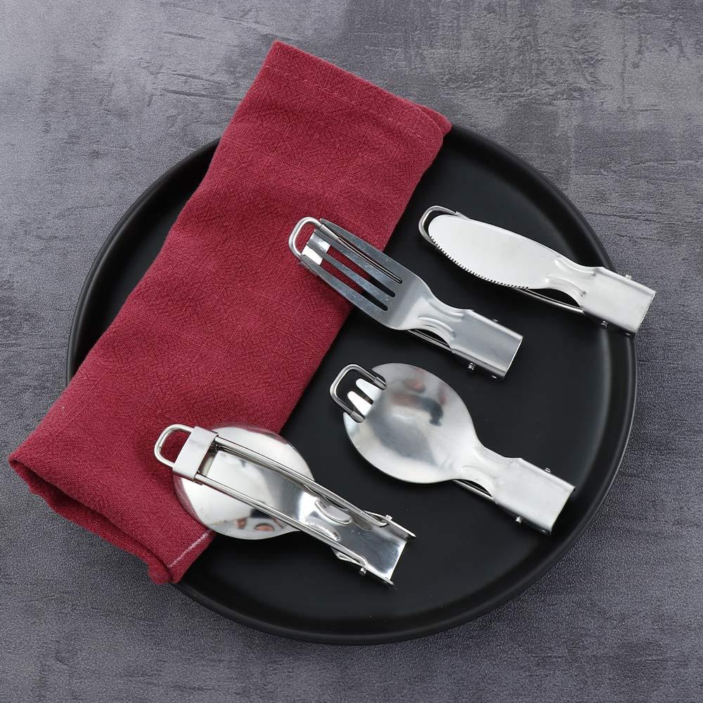 Picnic Outdoor Utensils Camping Stainless Steel Tableware Spoon Spork Fork Cutlery