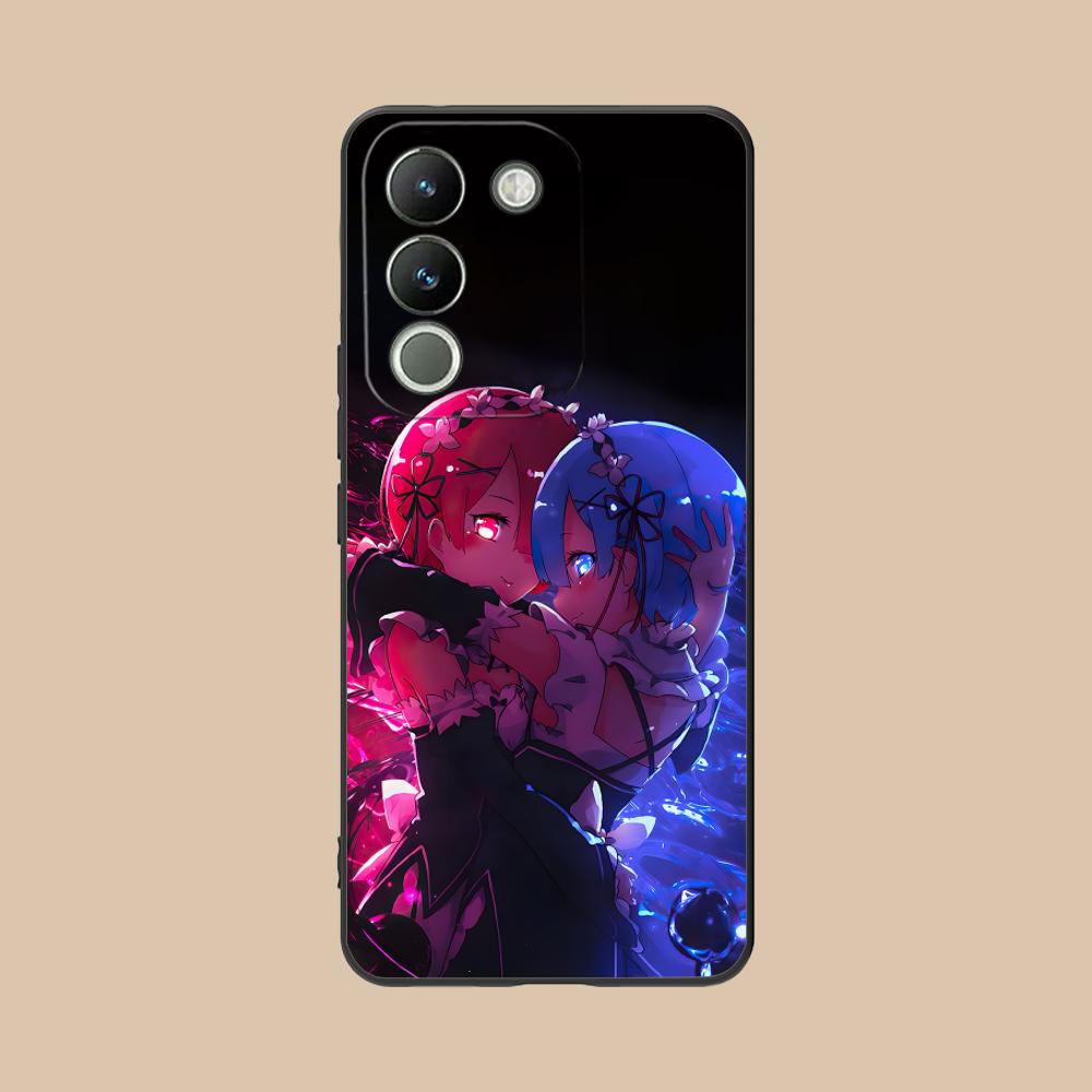 ReZero Рем Рам Матовый ТПУ Чехол для Мобильного Телефона для VIVO Y77 76 75 74 73 72 58 56 55 51 50 38 36 Y19 Y18 Y03 Y01 5G Цветная Крышка