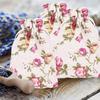 50PCs Burlap Bag Drawstring Flower‑Pattern Jewelry Packing Christmas Day Wedding Party