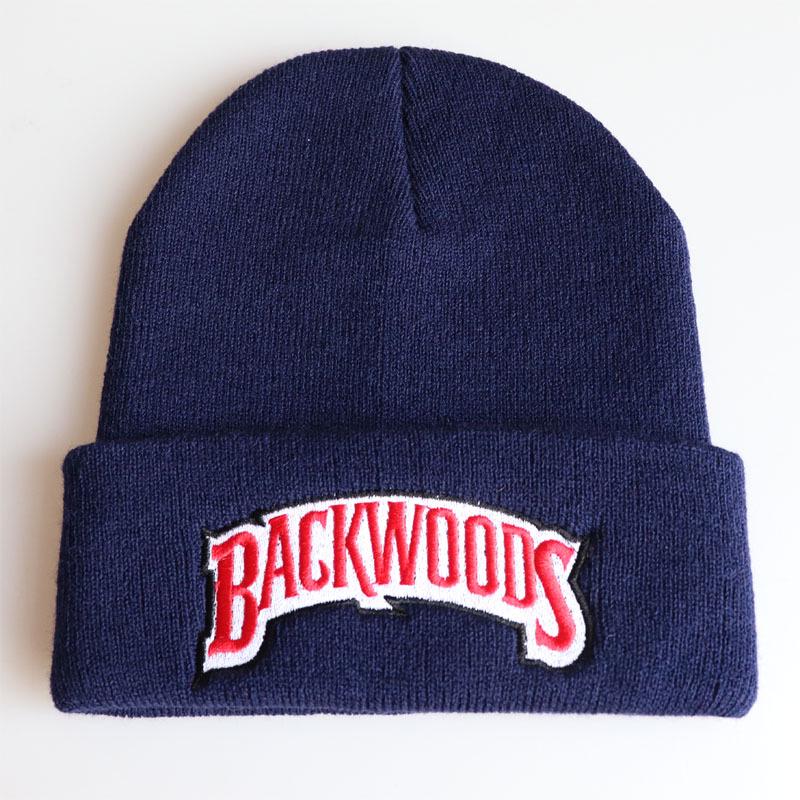 Autumn and winter letters for men and women BACKWOODS Warm knitted hat with embroidery for students, pullover hat
