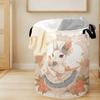 Vintage Rose Rabbit Print Foldable Large-Capacity Storage Basket, for Kids' Toys and Clothes, Home & Bathroom Use