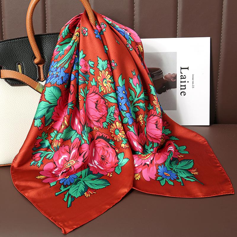 Роскошные повязки для волос хиджаб квадратный шелковый шарф для женщин шейный платок женский атласный платок лента повязка на голову модные обертывания бандана