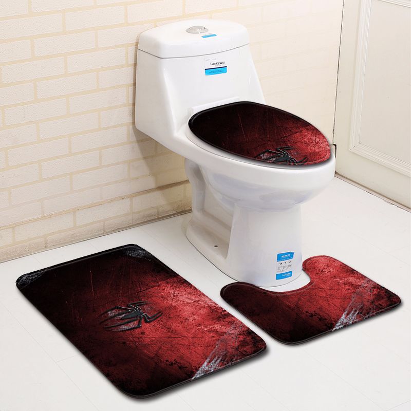 3D Spider Bathroom Toilet Three-Piece Floor Mat Door Mat Bathroom Carpet