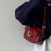 Women Fashion Crossbody Bag Red Vintage Saddle Small Patent Leather Shoulder Bag Luxury Design Ladies Trend Flap Handbags