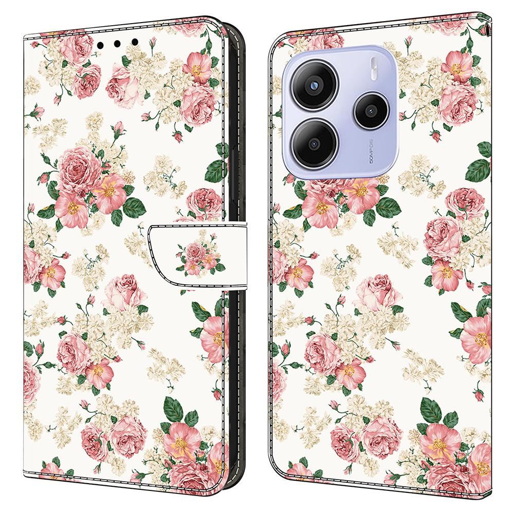 Для Xiaomi Redmi Note 14 5G Кожаный чехол С печатью рисунка Кошелек Подставка Флип-чехол для телефона