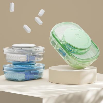 Коробка для таблеток Прозрачная толстая разделенная 3 отделения Пищевой класс Без запаха Пыленепроницаемый Влагостойкий для путешествий