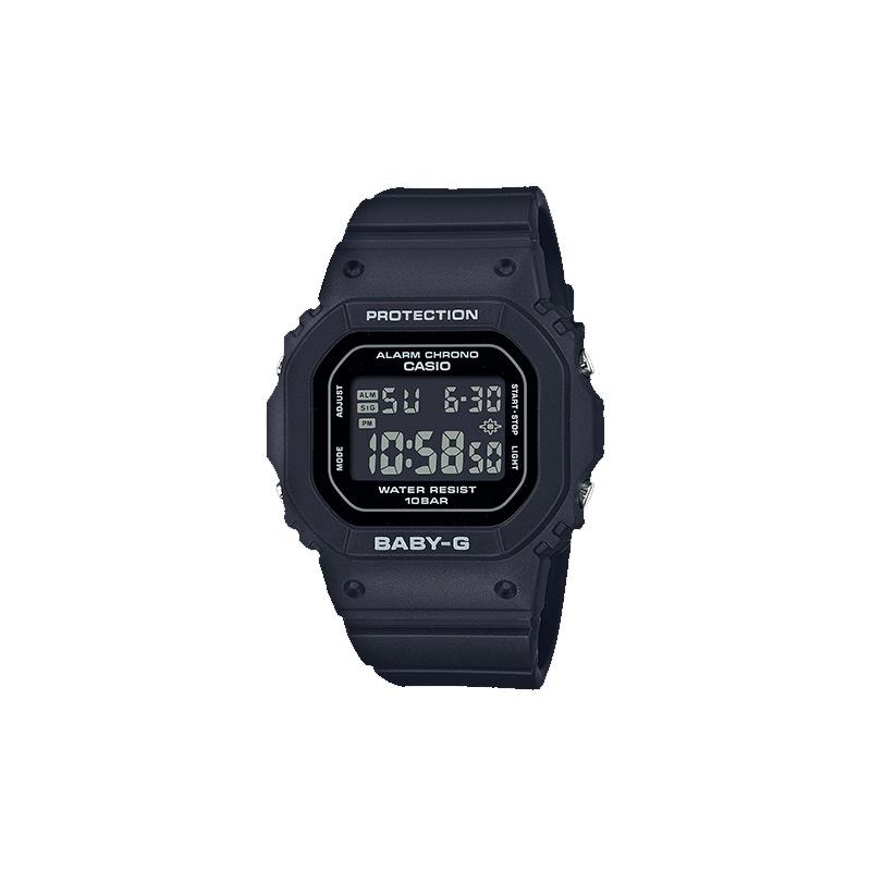 Casio BABY-G классические маленькие квадратные модные тонкие простые стильные черные кварцевый механизм ремешок из смолы японские и корейские часы женские часы черные BGD-565-1JF