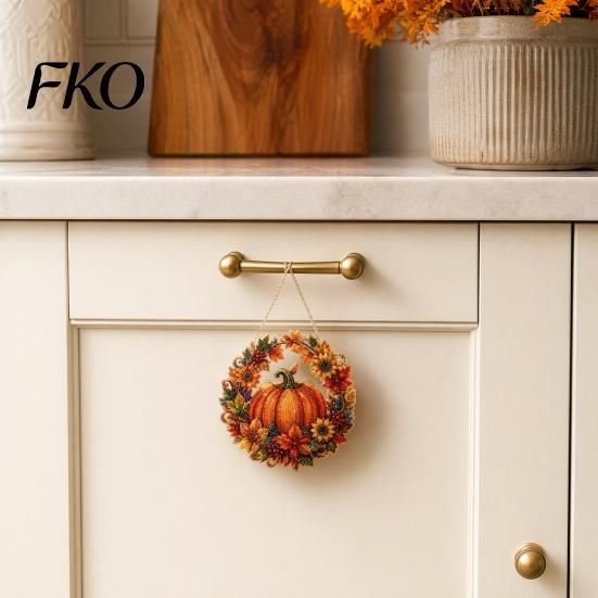 Christmas Party Decoration Pumpkin Acrylic Window Hanging Decor, Fall Harvest Wreath Ornament for Festive Pendant Thanksgiving Halloween, Indoor