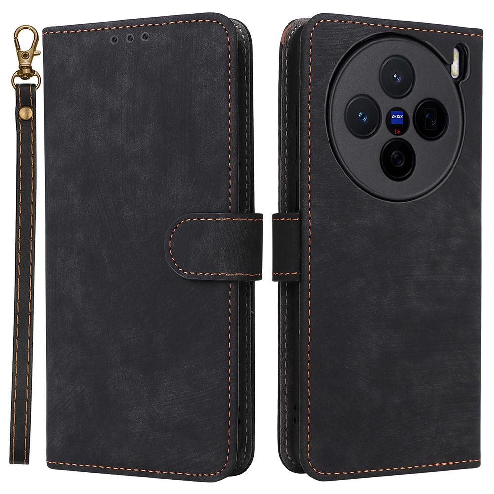 For vivo X200s 5G Case Wallet RFID Blocking PU Leather Cover Stand with Strap