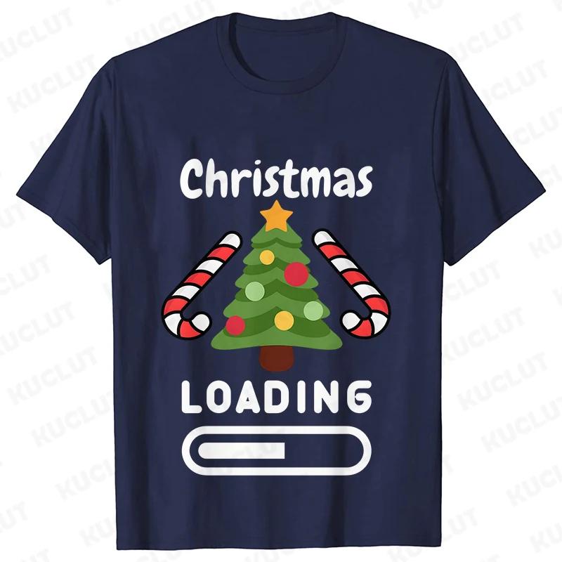 Christmas Loading Graphic TShirt Unisex Clothing Casual Short Sleeve Tees Happy New Year Tshirt Fashion Merry Christmas Y2k Tops