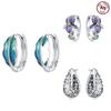 Серьги-кольца из серебра 925 пробы, серия «Цветочные растения», зелень, ирис, лоза, для женщин, свадебные, помолвочные, подарок на день рождения