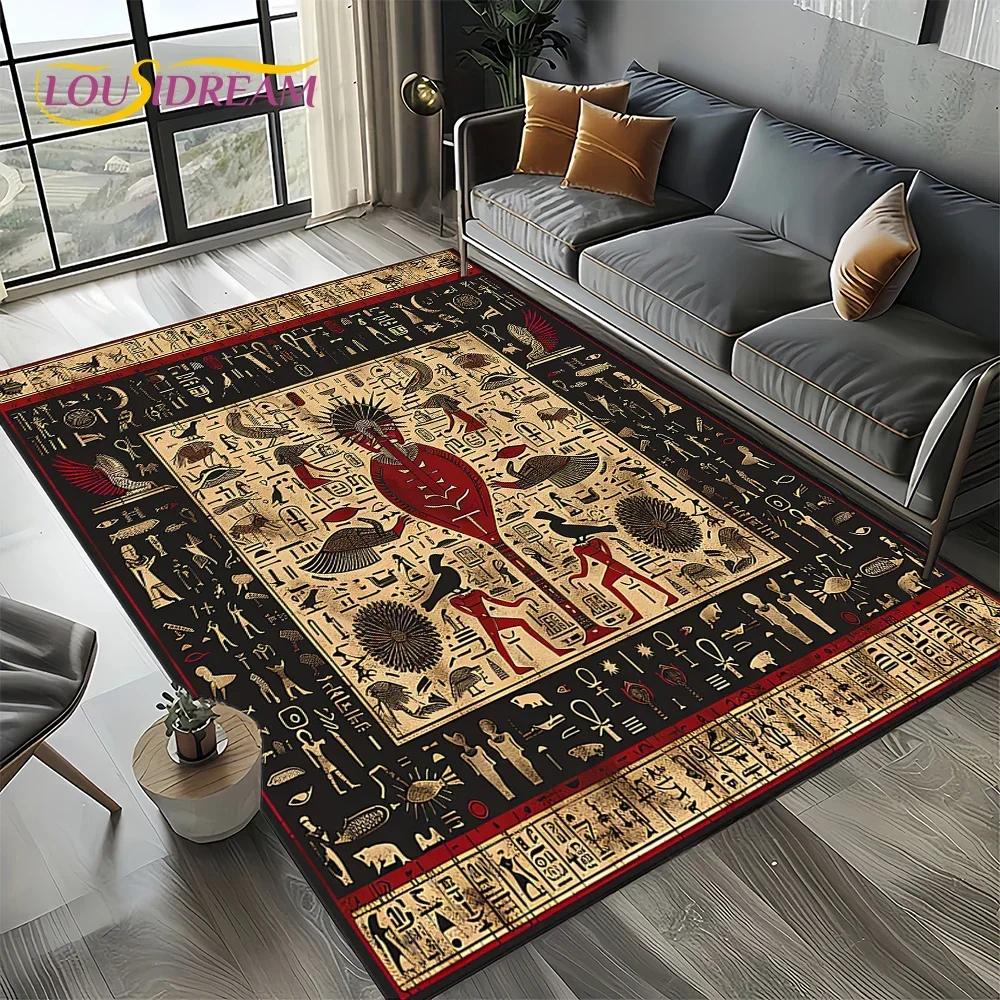 Настенная роспись Древний Египет Иероглифы Мифология Ковер Коврик для Гостиной Спальни Декор Дивана, Нескользящий Коврик для Пола