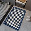 Ins Wind Checkerboard Ванная Абсорбирующий Коврик Дверь Ванной Износостойкий Противоскользящий Коврик Для Ног Ванная Диатомовая Грязь Коврик