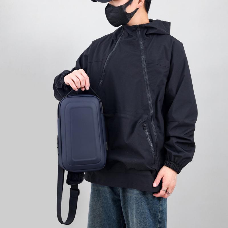 Men's Multifunctional Shoulder Bag with Password Lock - Anti-Theft Cycling Sports Messenger and Business Chest Bag