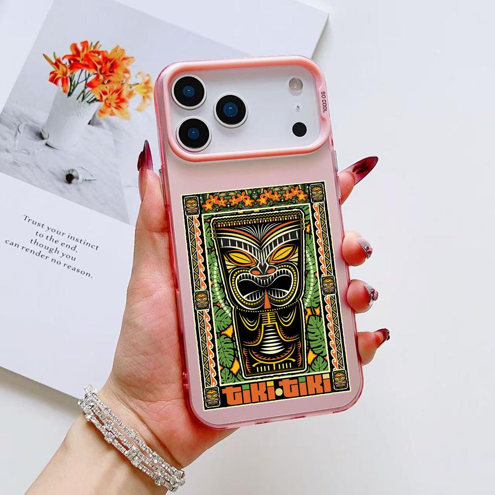Horro Tribal Tiki Phone Case For iPhone 17 16 15 14 13 12 11 Pro Max Air Matte Laser Aurora Shockproof Funda