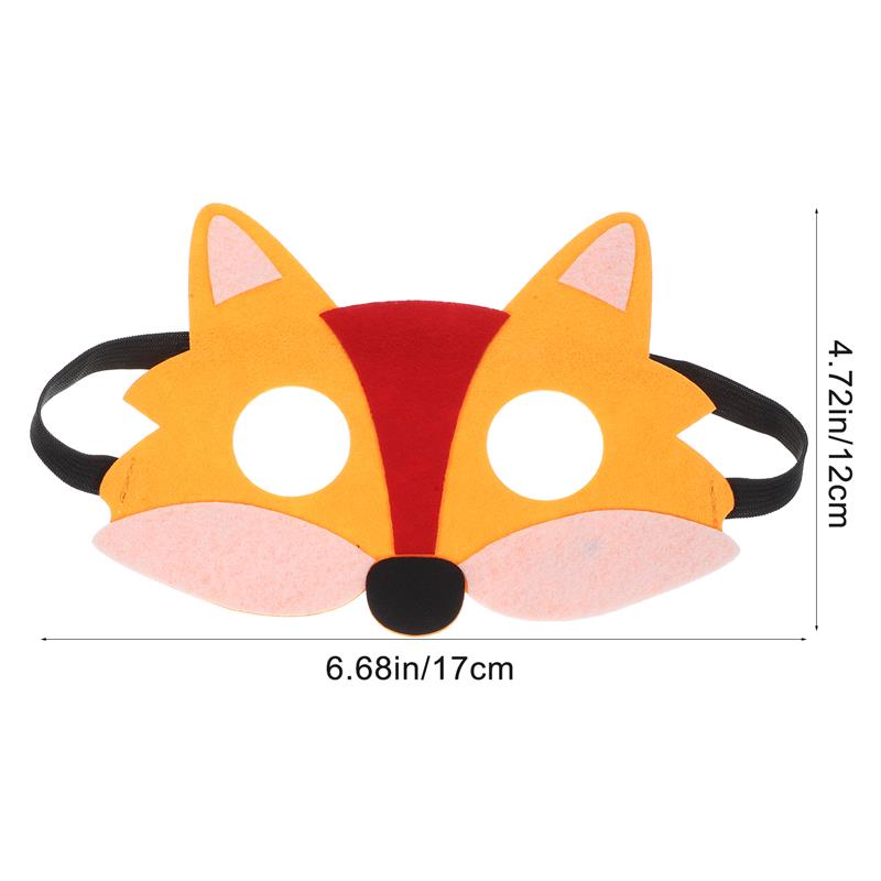 6pcs Non-woven felt mask Cosplay Fox Masks Japanese Mask Half Face Hand-painted Cat Fox Mask Masquerade Festival Cosplay Props