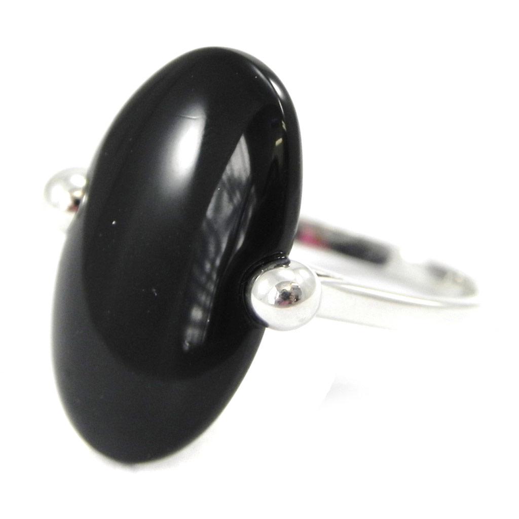 Silver Ring 'Angela' Black