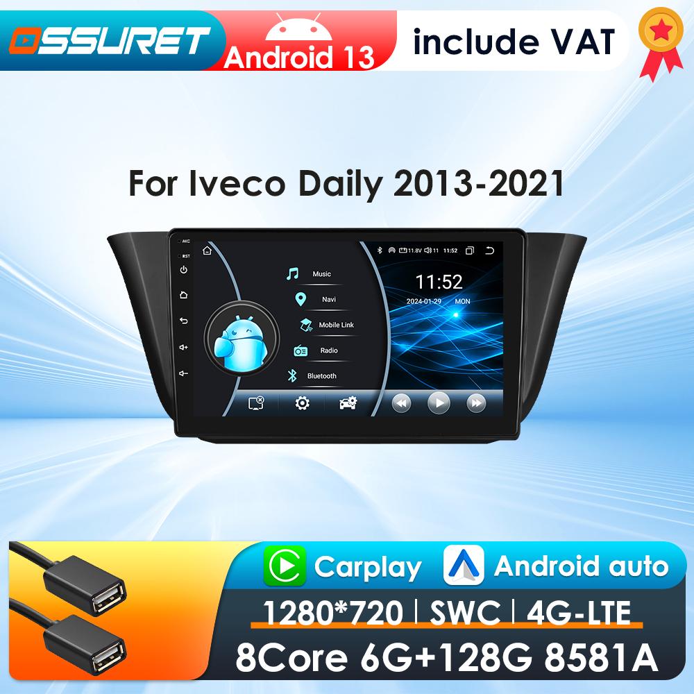 OSSURET 4G 9'' AI интеллектуальная система беспроводной CarPlay Android авто радио для Iveco Daily 2013-2021 автомобильный мультимедиа GPS 2din интеллектуальный экран DVR Cam