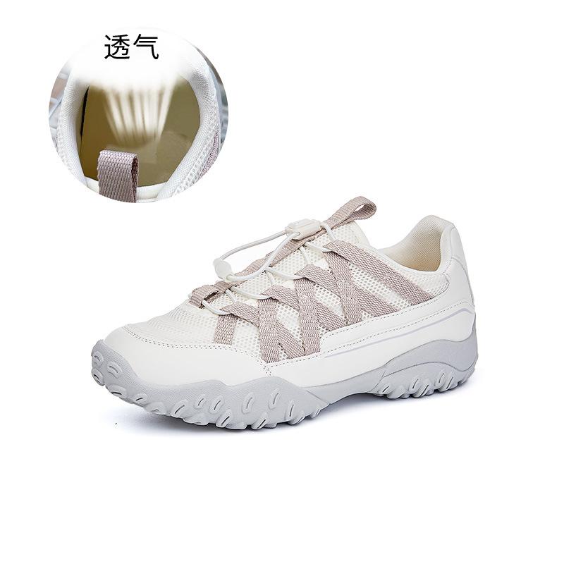 Новые дышащие белые туфли для женщин, летняя повседневная модная обувь, спортивная универсальная обувь на толстой подошве, кроссовки