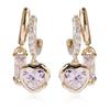 VICAKER Diamond Consideration Lover Anniversary Fashionable Present Sparkling Fashion Earrings Cute Earrings Ladies Popularity Compatible with Metal