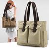 High-grade Canvas Briefcase, Large Capacity Ladies Fashion Handbag, Multi-pocket Versatile Shoulder Bag, Outing Commuter Bag