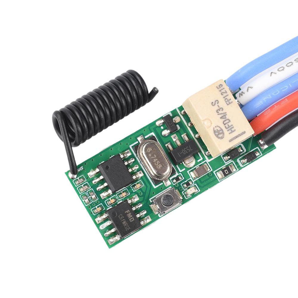 DC3V-18V 433MHz Mini Wireless Remote Control Switch Small On/Off Relay Module Easy Wiring for LED Light DIY Home Appliance