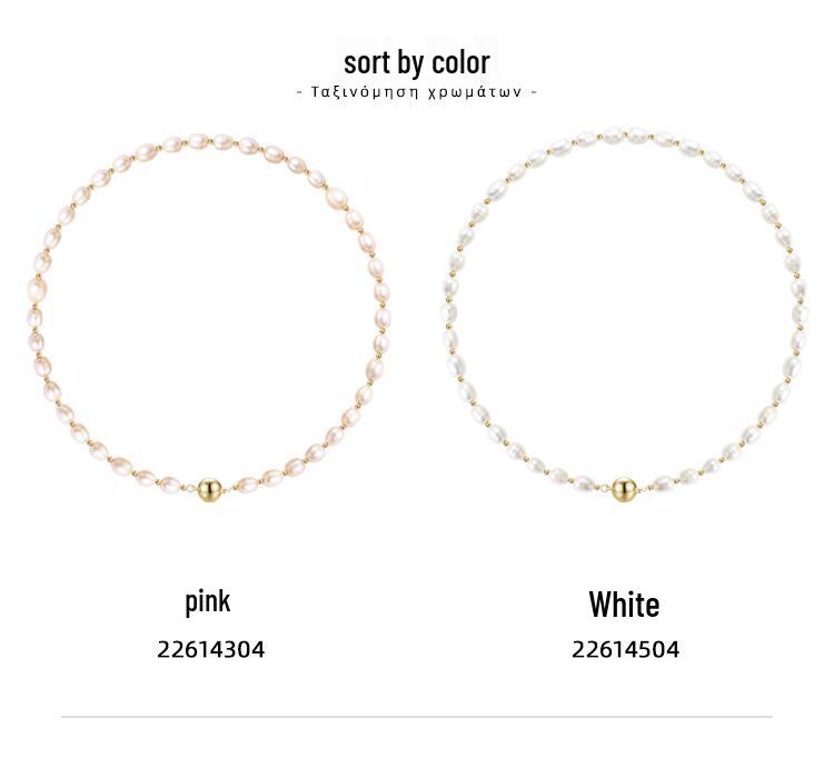 S925 Silver Rice Grain Pearl Necklace: Elegant Women's Clavicle Chain with a Niche Design, Versatile and Stylish Pendant.